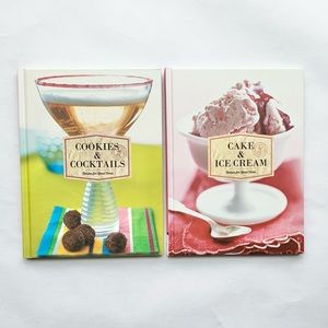 NWT Lot of 2 Dessert Cookbooks Cookies & Cocktails + Cake & Ice Cream